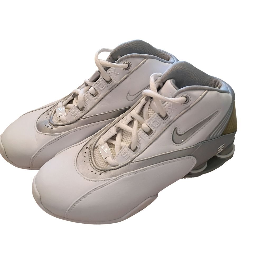 Vintage 2003 Nike Shox Status TB white and metallic silver athletic shoes - Picture 3 of 10